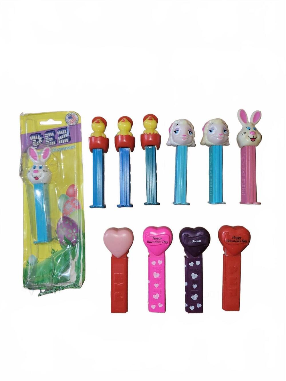 PEZ Candy Dispenser Easter and Valentine's Day Collection - Good Condition
